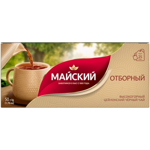 Чай черный Майский Отборный 25 пак. × 2 г Чай черный Майский Отборный 25 пак. × 2 г
