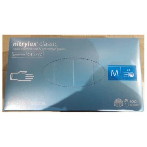 Перчатки Mercator Nitrylex classic смотровые неопудренные нитрил р. M 100 шт.