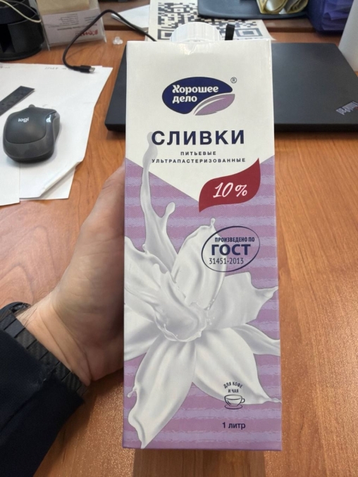 Сливки Хорошее Дело 10% тетрапак с крышкой 1000 мл