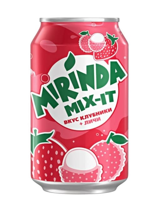 Газированный напиток Mirinda Mix-it Клубника и личи 330мл ж/б