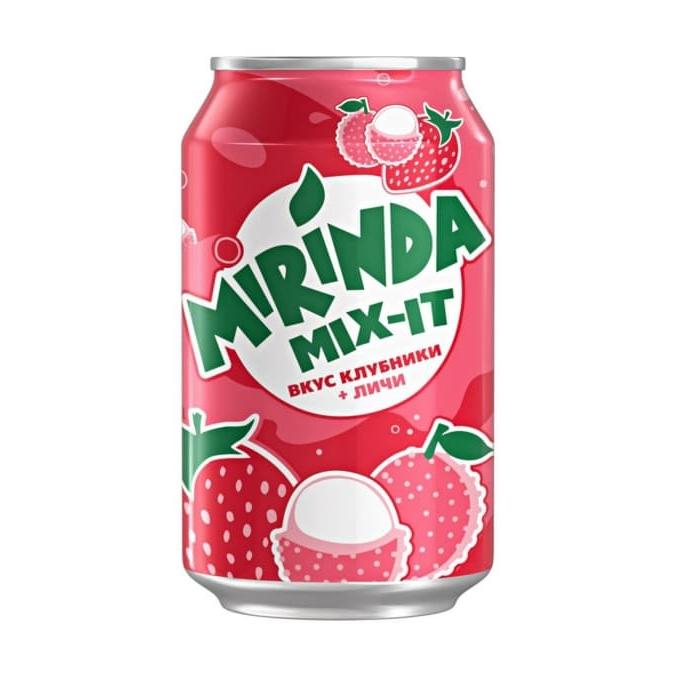 Газированный напиток Mirinda Mix-it Клубника и личи 330 мл ж/б