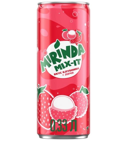 Газированный напиток Mirinda Mix-it Клубника и личи 330 мл ж/б