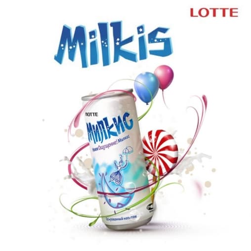 Газированный напиток Lotte Милкис Оригинальный 250 мл ж/б