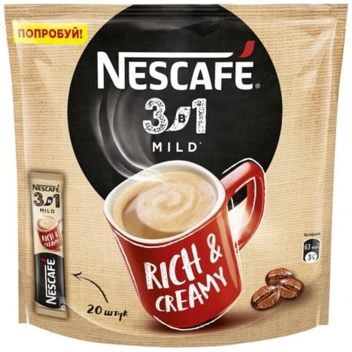 Кофе Nescafe 3в1 Мягкий стик 14.5г