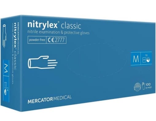 Перчатки Nitrylex classic смотровые неопудренные нитрил р. M