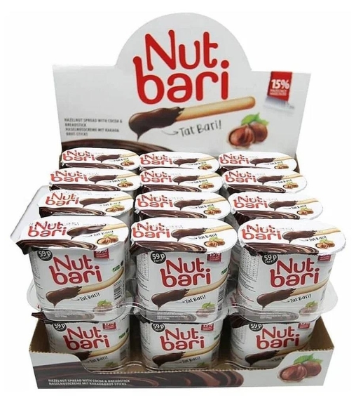 Набор Nut Bari из фундука и какао с хлебными палочками 52 г