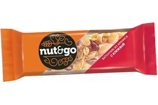 Батончик Nut & Go из арахиса и клюквы 42 г