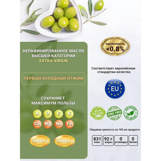 Масло оливковое нерафинированное OURO DA TERRA Extra Virgin Oil стекло 1000 мл