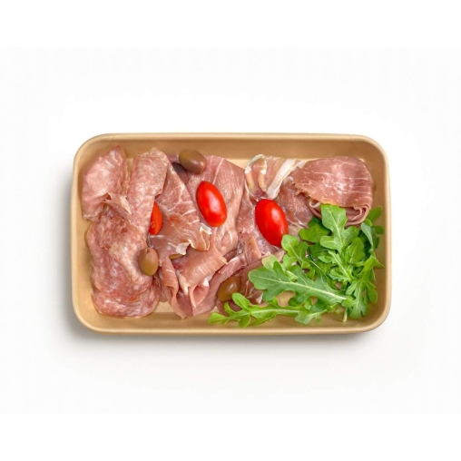 Лоток пищевой OnePlatter Крафт 225×135×12 мм для фасовки Лоток пищевой OnePlatter Крафт 225×135×12 мм для фасовки