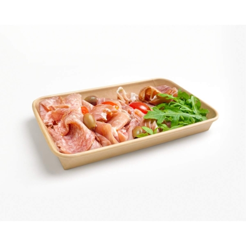 Лоток пищевой OnePlatter Крафт 225×135×12 мм для фасовки Лоток пищевой OnePlatter Крафт 225×135×12 мм для фасовки