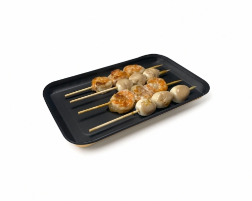 Лоток пищевой OnePlatter Черный/ Крафт 225×135×12 мм для фасовки Лоток пищевой OnePlatter Черный/ Крафт 225×135×12 мм для фасовки