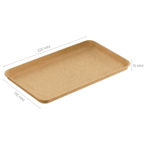 Лоток пищевой OnePlatter 225×135×15 мм Крафт для фасовки