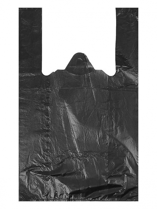 Пакет-майка Черный 9 мкм 25+12×45 cм