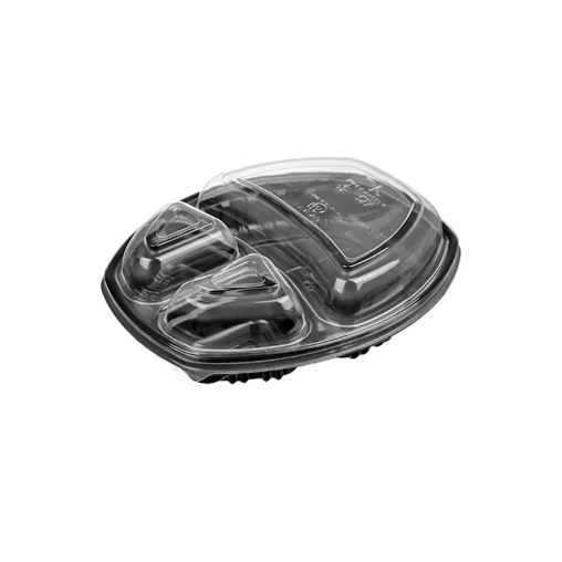 Крышка PP ПолиЭР 3х секц овальная Прозрачная 257×202×35 мм