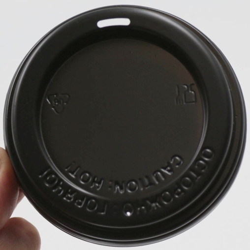 Крышка EcoCups с прорубным питейником Черная d=90
