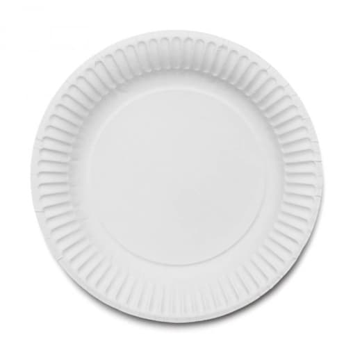 Тарелка бумажная Snack Plate белая мелованная d=180 мм