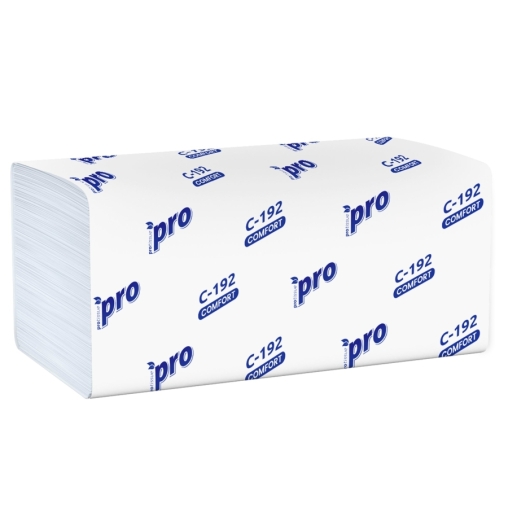 Полотенца бумажные PROtissue 1-слойные С192 Белые 21×22 V-сложение 250 листов