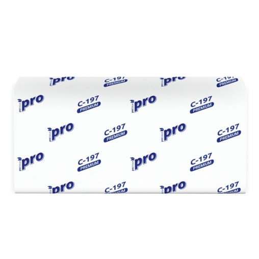 Полотенца бумажные PROtissue Premium С197 2-слойные листовые 22×21 см V-сложение 200 листов