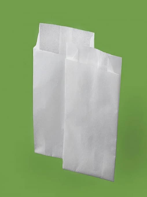 Пакет бумажный V-образный ЖВС Белый 90+40×205 мм