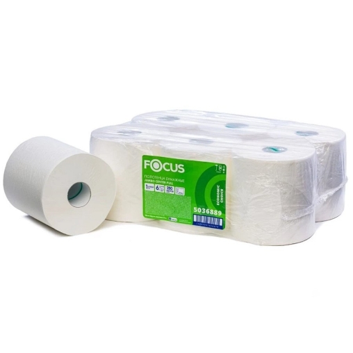 Полотенца бумажные Focus Jumbo / Джамбо 1-слойные в рулоне с центральной вытяжкой 280 м