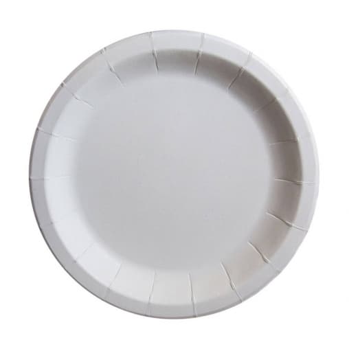 Тарелка бумажная белая с бортом ламинированная d=180 мм