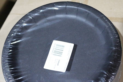 Тарелка бумажная Черная с бортом d=230 мм