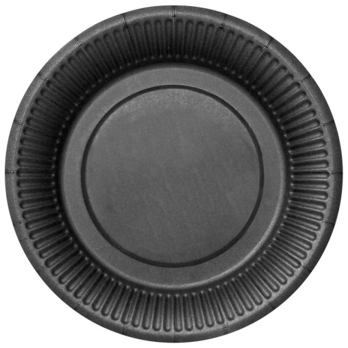 Тарелка бумажная Черная Ромашка d=230 мм