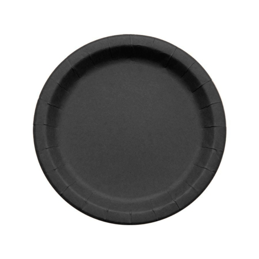 Тарелка бумажная Черная с бортом d=180 мм