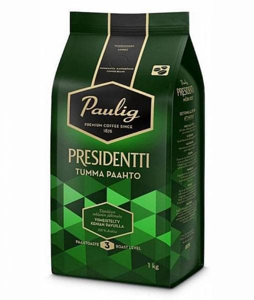 Кофе в зернах Paulig Presidentti Tumma Paahto 1000 гр