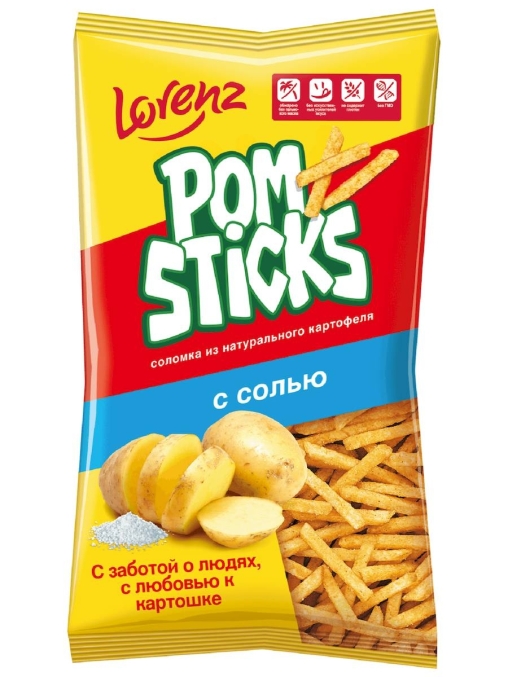 Картофельная соломка Pomsticks с солью 100 г Картофельная соломка Pomsticks с солью 100 г