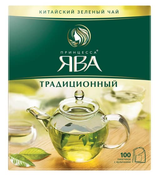 Чай Принцесса ЯВА Традиционный зелёный 2 г × 100 пак.