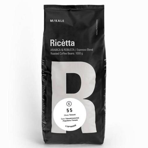 Кофе в зернах Ricetta espresso blend Commercial Red 55 пакет 1000 г