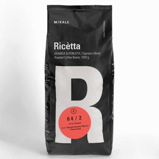 Кофе в зернах Ricetta espresso blend Commercial Red 64 пакет 1000 г