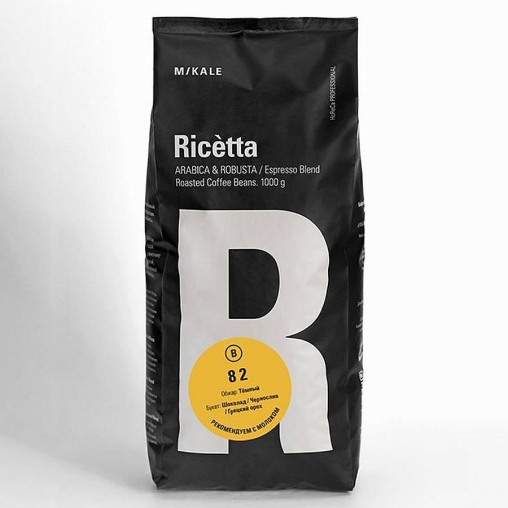 Кофе в зернах Ricetta espresso blend Commercial Red 82 пакет 1000 г
