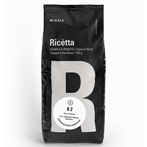 Кофе в зернах Ricetta espresso blend Commercial Red 82 пакет 1000 г