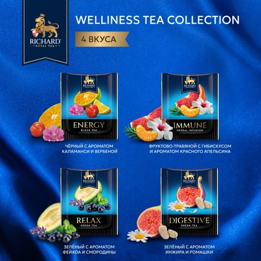 Чай Richard Royal WELLNESS Tea Collection ассорти 4 вида, 20 саше