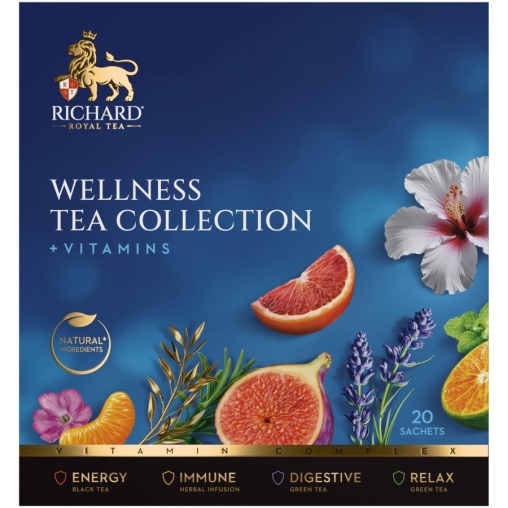 Чай Richard Royal WELLNESS Tea Collection ассорти 4 вида, 20 саше Чай Richard Royal WELLNESS Tea Collection ассорти 4 вида, 20 саше