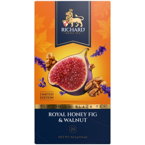 Чай Richard ROYAL limited edition HONEY FIG & WALNUT чёрный ароматизированный 25 саше × 1.7 г