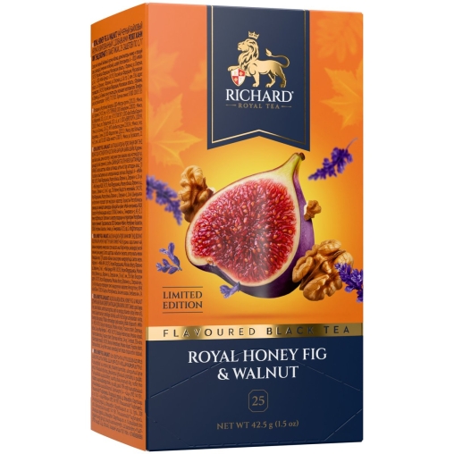 Чай Richard ROYAL limited edition HONEY FIG & WALNUT чёрный ароматизированный 25 саше × 1.7 г