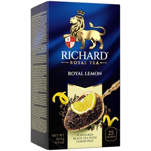 Чай Richard Royal LEMON чёрный ароматизированный 25 саше × 1.7 г