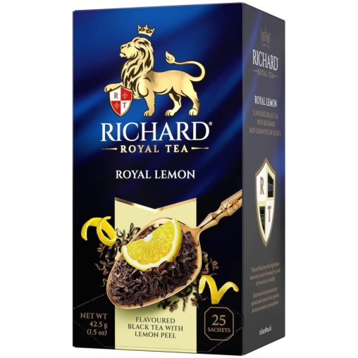 Чай Richard Royal LEMON чёрный ароматизированный 25 саше × 1.7 г
