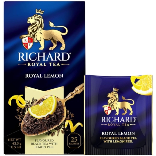 Чай Richard Royal LEMON чёрный ароматизированный 25 саше × 1.7 г