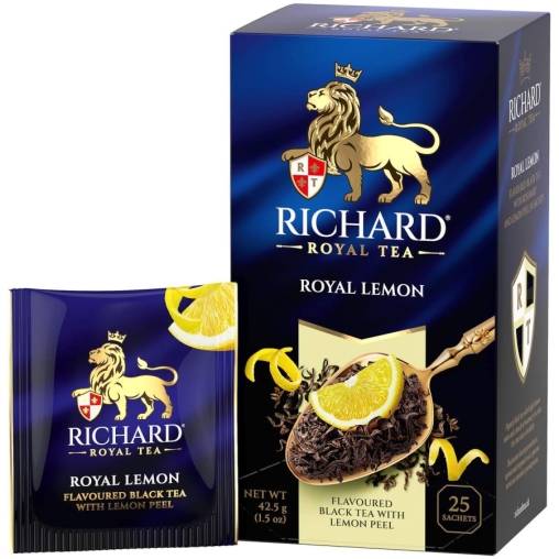 Чай Richard Royal LEMON чёрный ароматизированный 25 саше × 1.7 г