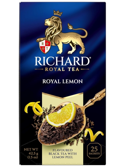 Чай Richard Royal LEMON чёрный ароматизированный 25 саше × 1.7 г Чай Richard Royal LEMON чёрный ароматизированный 25 саше × 1.7 г