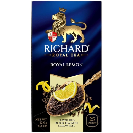 Чай Richard Royal LEMON чёрный ароматизированный 25 саше × 1.7 г