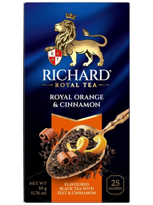 Чай черный Richard Royal ORANGE & CINNAMON 25 саше × 2 г Чай черный Richard Royal ORANGE & CINNAMON 25 саше × 2 г