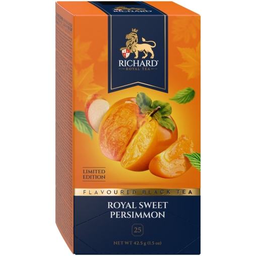 Чай Richard limited edition Royal SWEET PERSIMMON чёрный ароматизированный 25 саше × 1.7 г