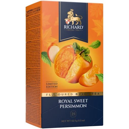 Чай Richard limited edition Royal SWEET PERSIMMON чёрный ароматизированный 25 саше × 1.7 г