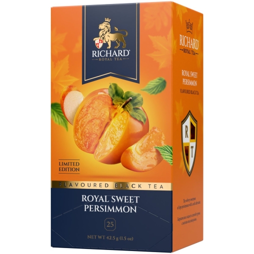 Чай Richard limited edition Royal SWEET PERSIMMON чёрный ароматизированный 25 саше × 1.7 г