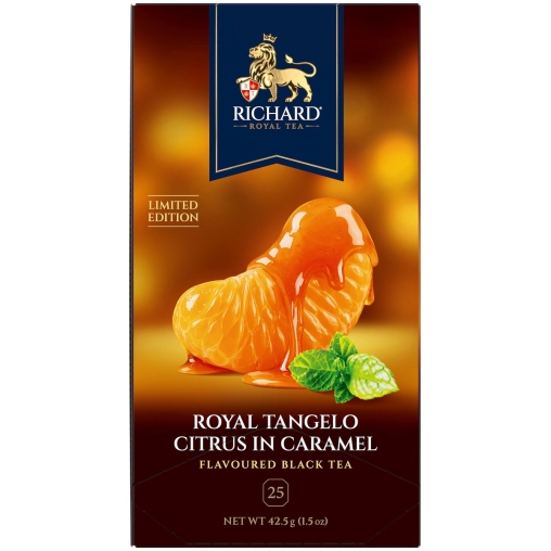 Чай Richard limited edition Royal TANGELO CITRUS IN CARAMEL чёрный ароматизированный 25 саше × 1.7 г
